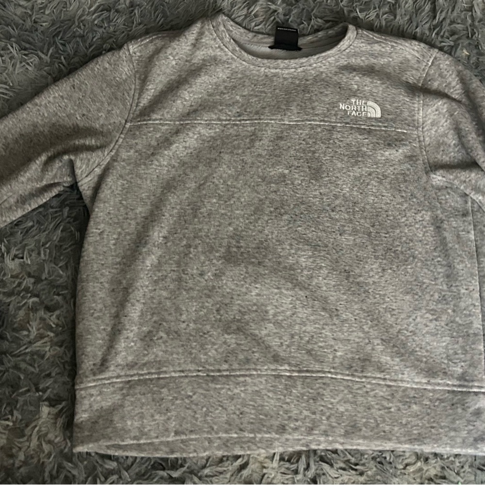 The North Face Fleece Lined Light Gray Crewneck Sweater